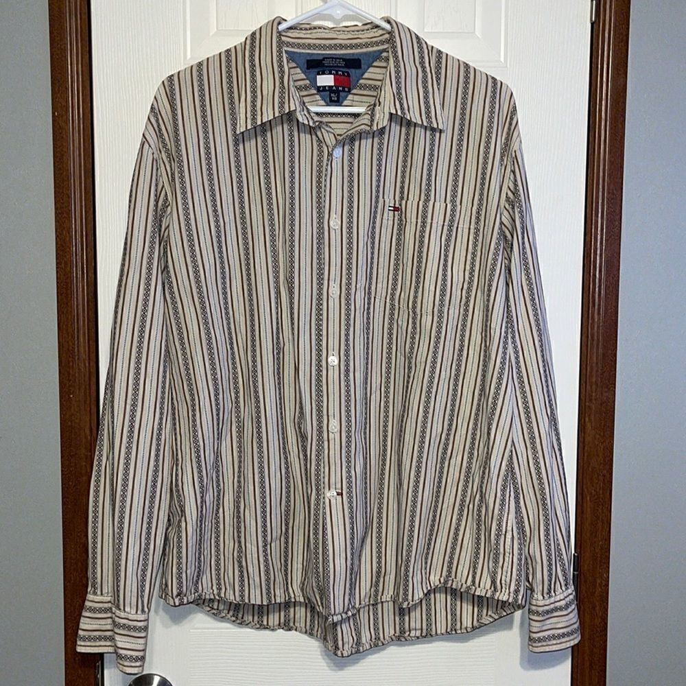Vintage Tommy Hilfiger Tommy Jeans Western Southwestern Button Up Retro Shirt XL